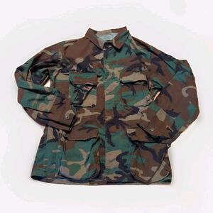 US Army Military Woodland Camo Combat Jacket Coat Medium Regular